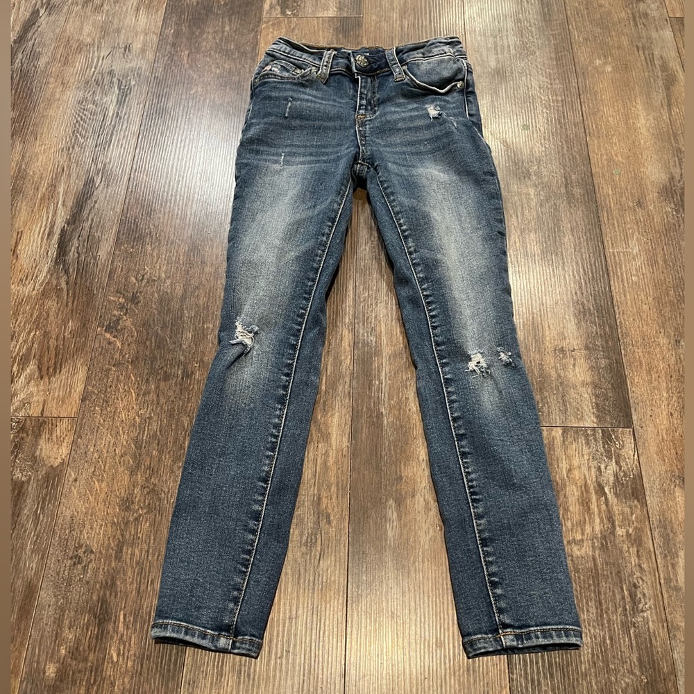 Ag Adriano Goldschmied Blue Skinny Jeans Distressed